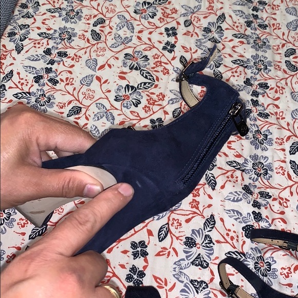 Chic Navy Blue Strappy Heels - Picture 6 of 8